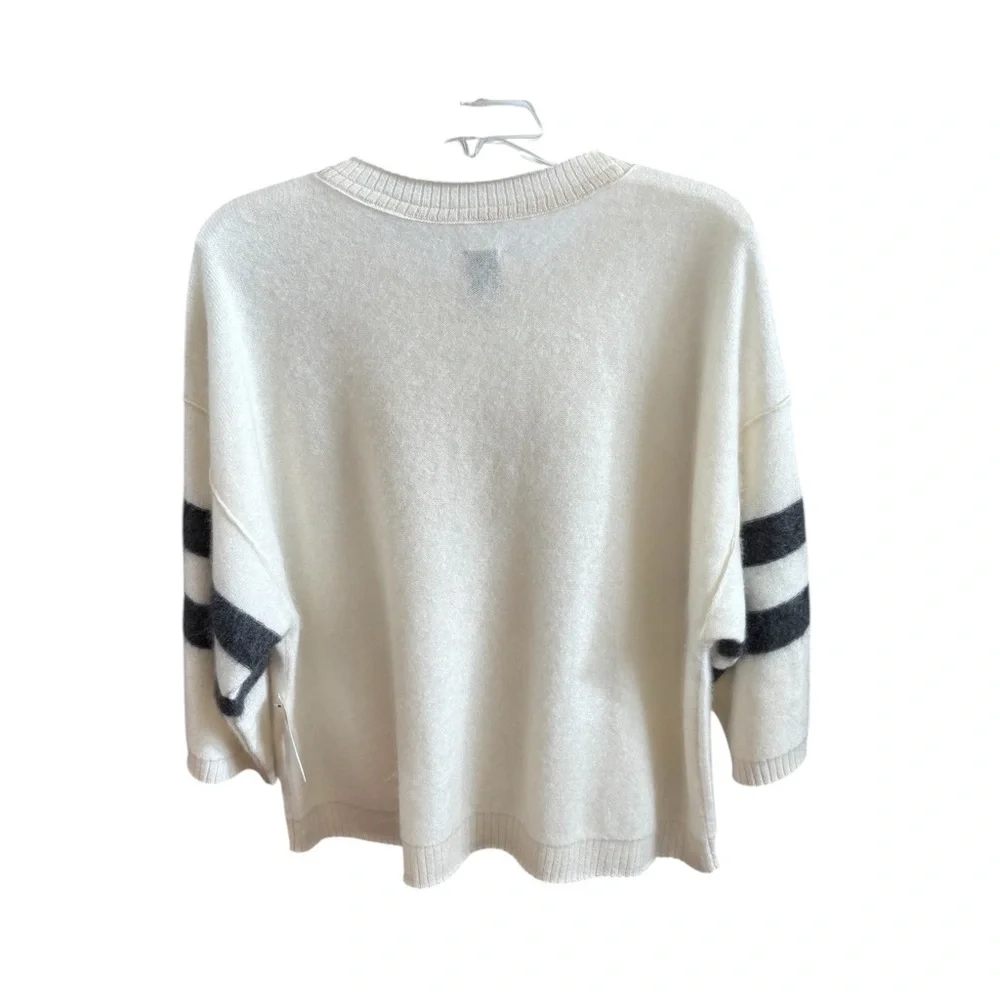 Maeve/Anthropologie Brushed Cashmere Boxy Crop Sweater in Ivory Size S. NWT - Picture 7 of 12